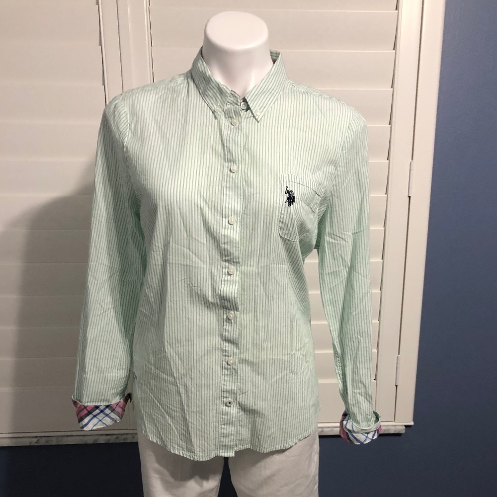 U.S. Polo Assn. Green Button Up